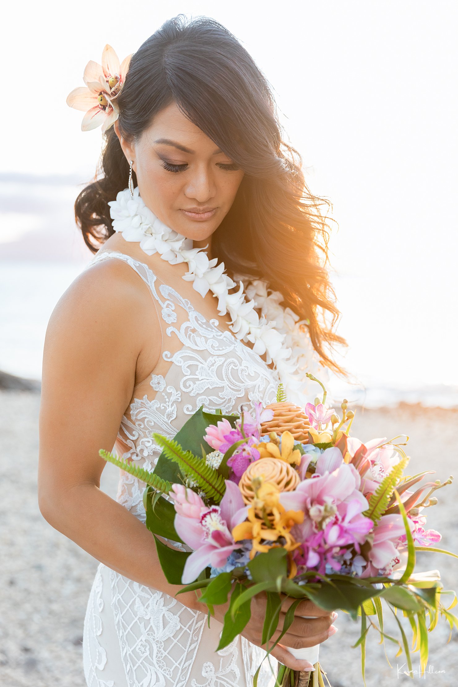 best outfit for bride in maui wedding
