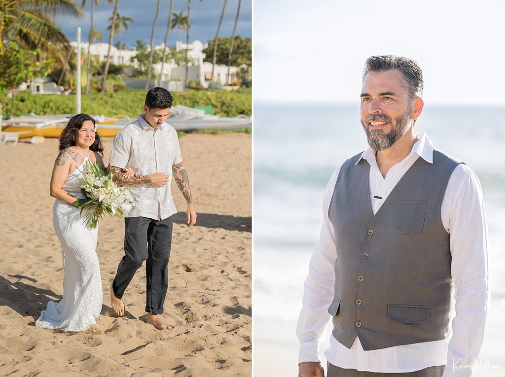 Maui beach wedding at Polo Beach
