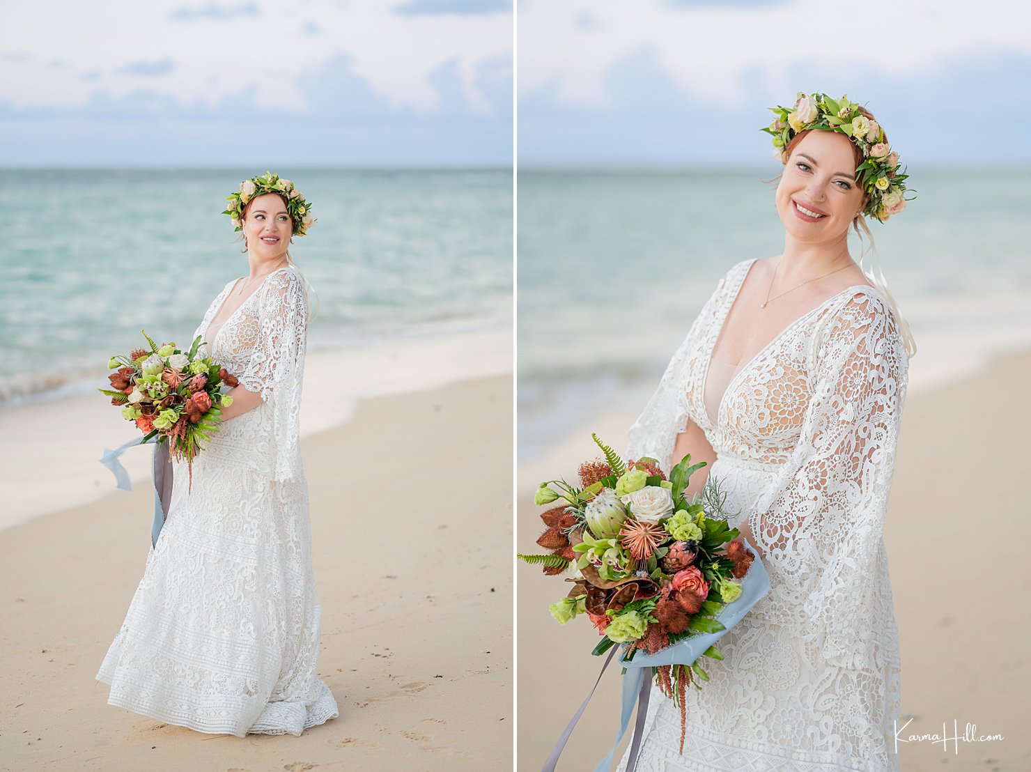 Hawaii Beach Wedding bride