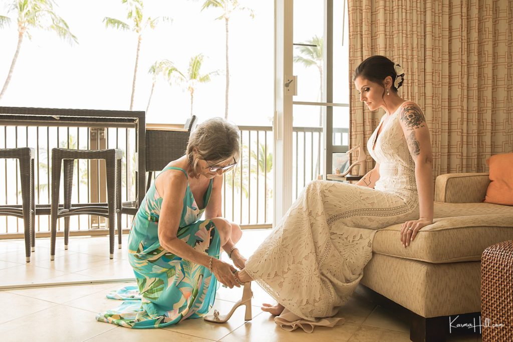 Bridal photography before a Maui wedding