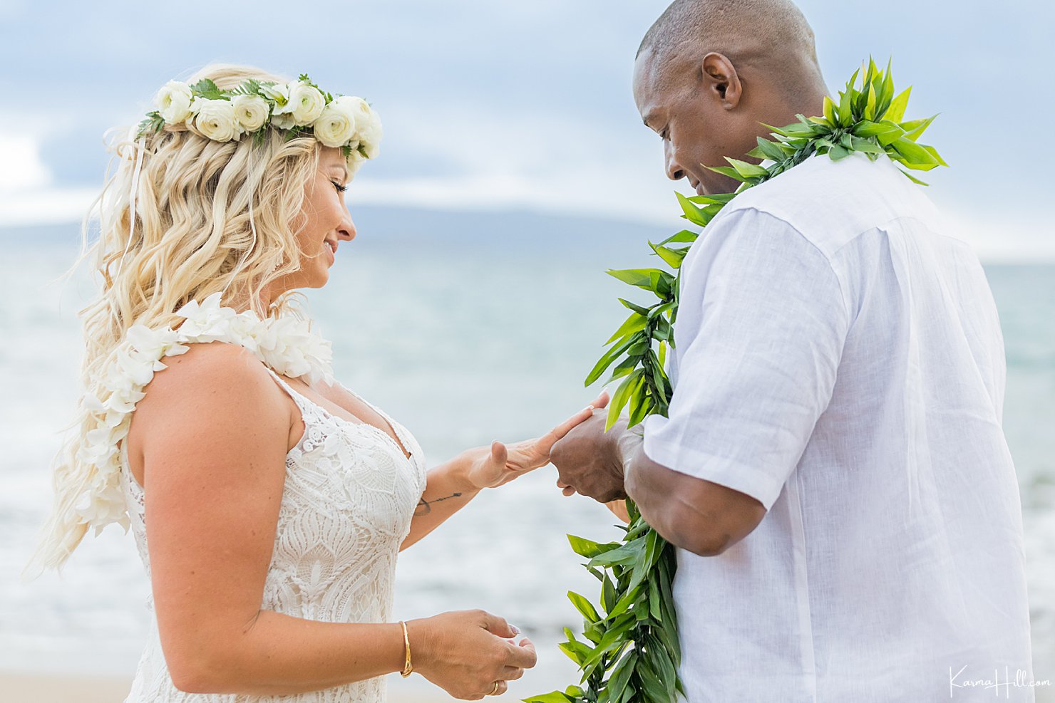 Ring Exchange During Maui Wedding Ceremony