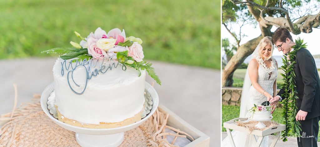 Maui wedding cake for small ceremony
