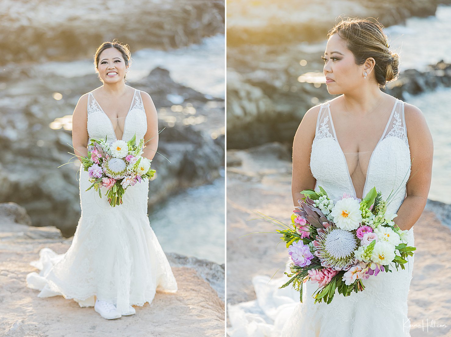 bride for Beach wedding in Maui