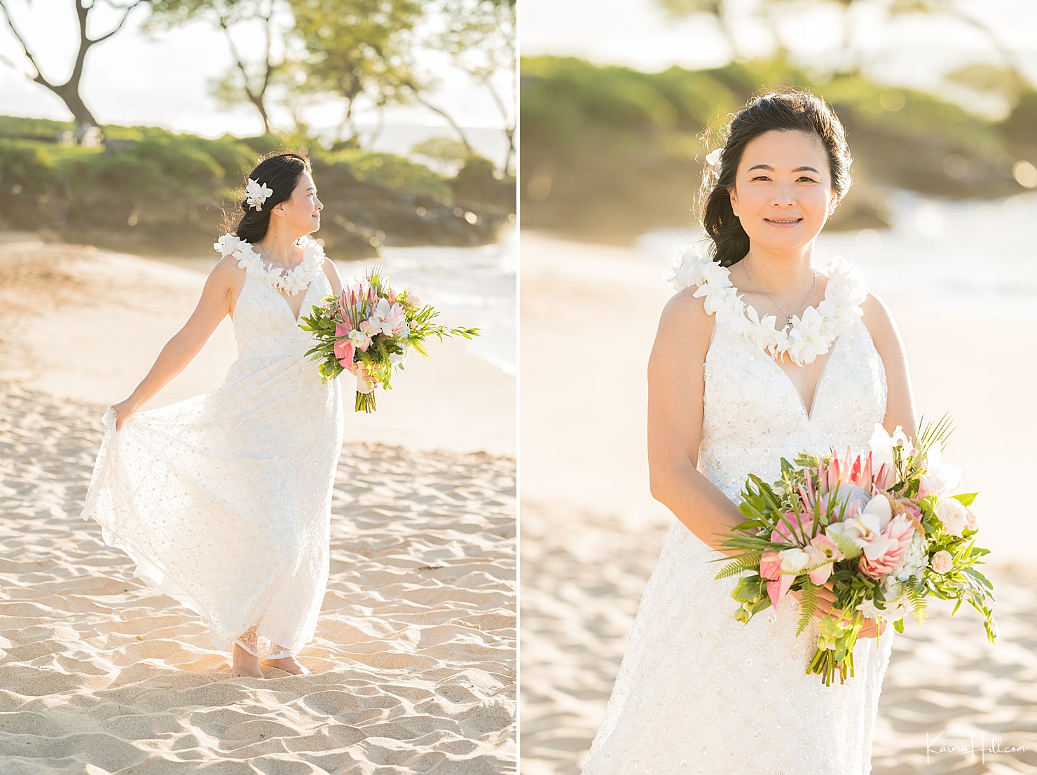 beach bride in maui