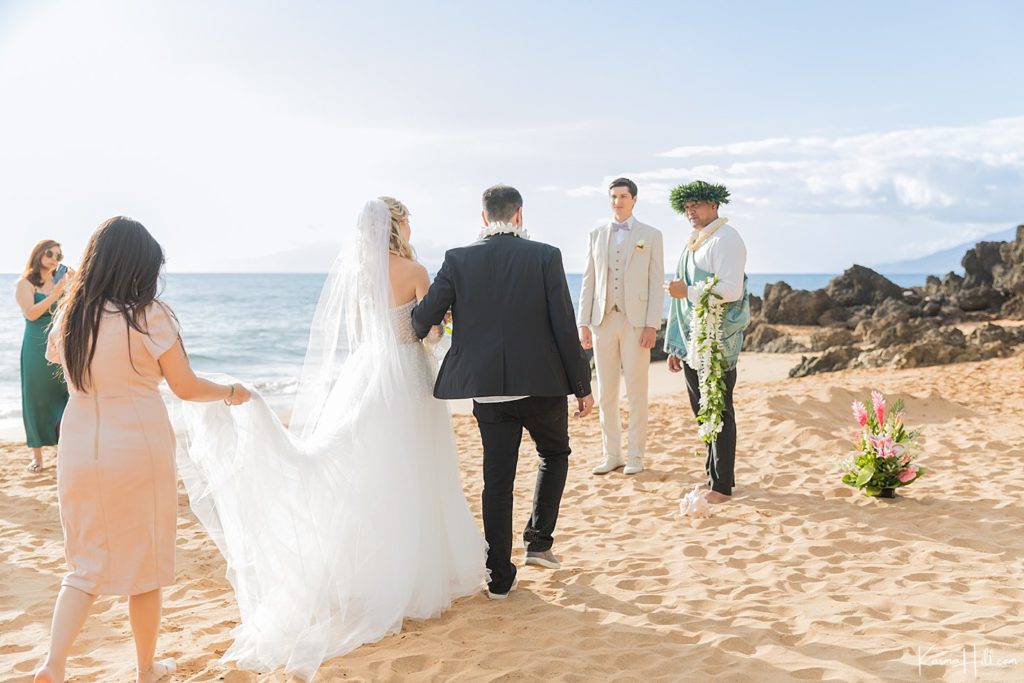 Ceremony Processional for Maui Beach Wedding