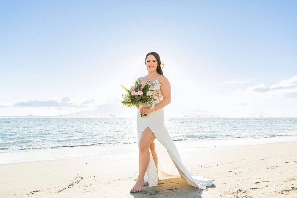 Maui bride on a beach 