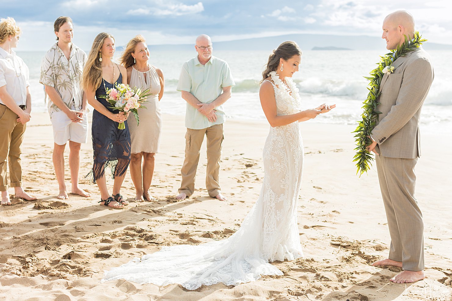 ceremony vows at maui beach wedding