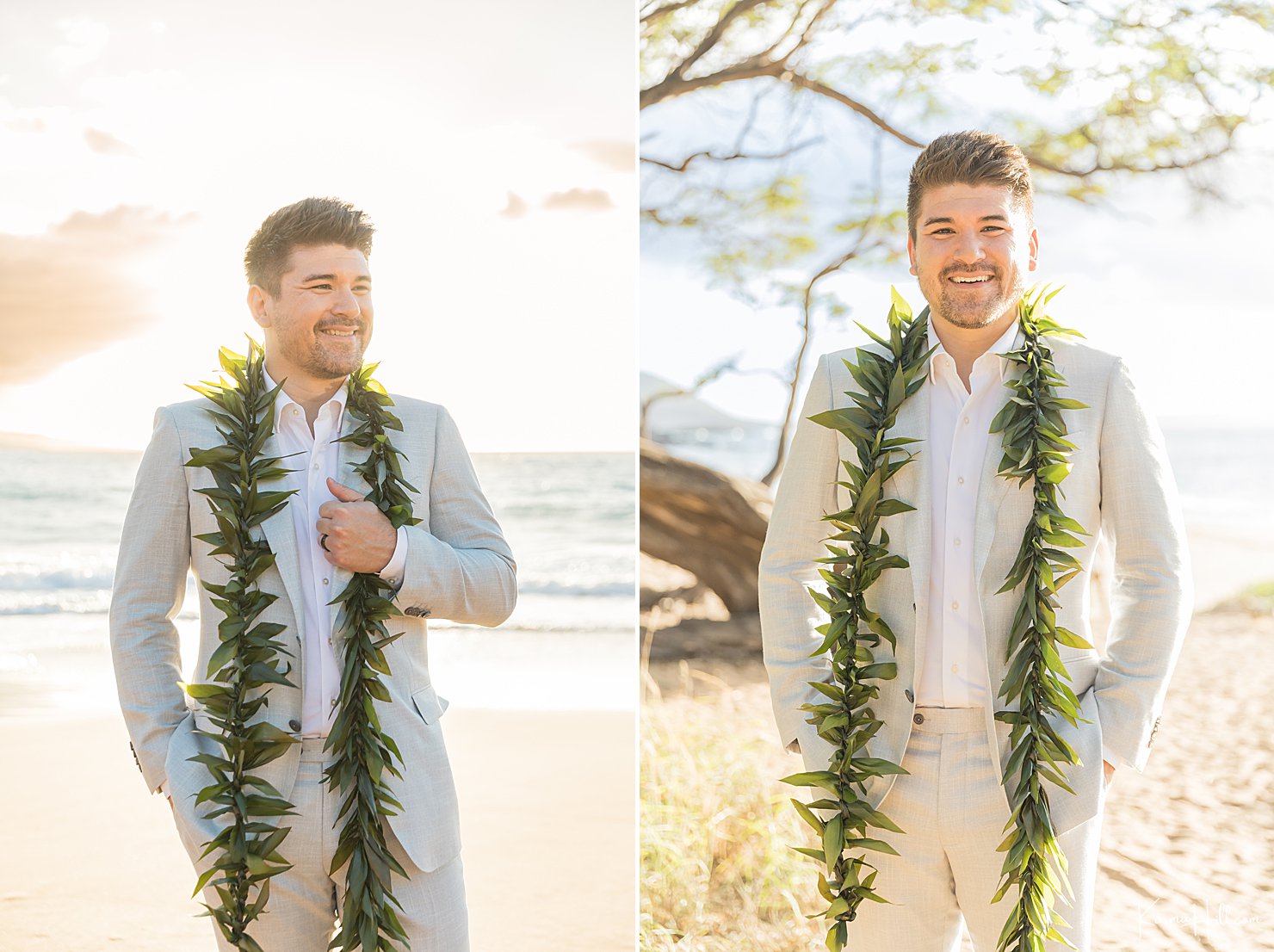 groom on the beach