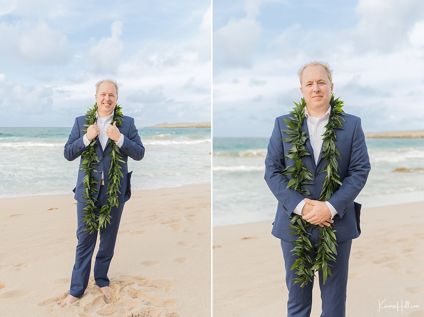 groom on beach