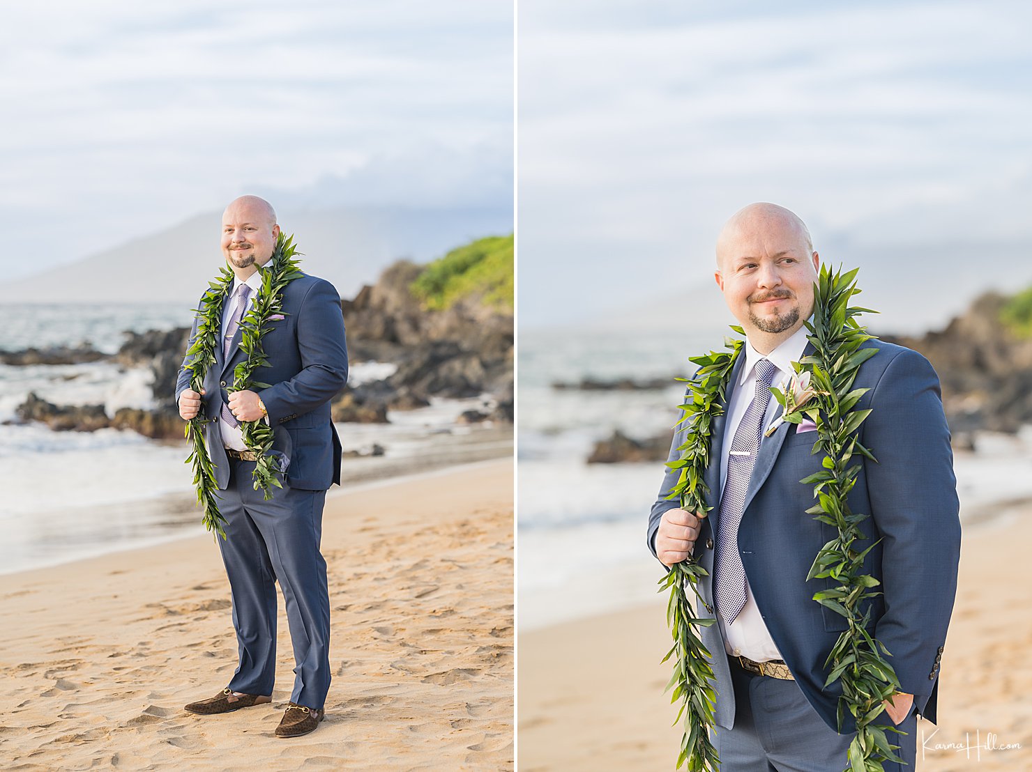 groom on beach