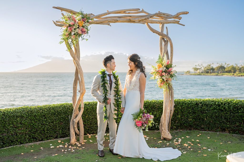 maui wedding floral arch 