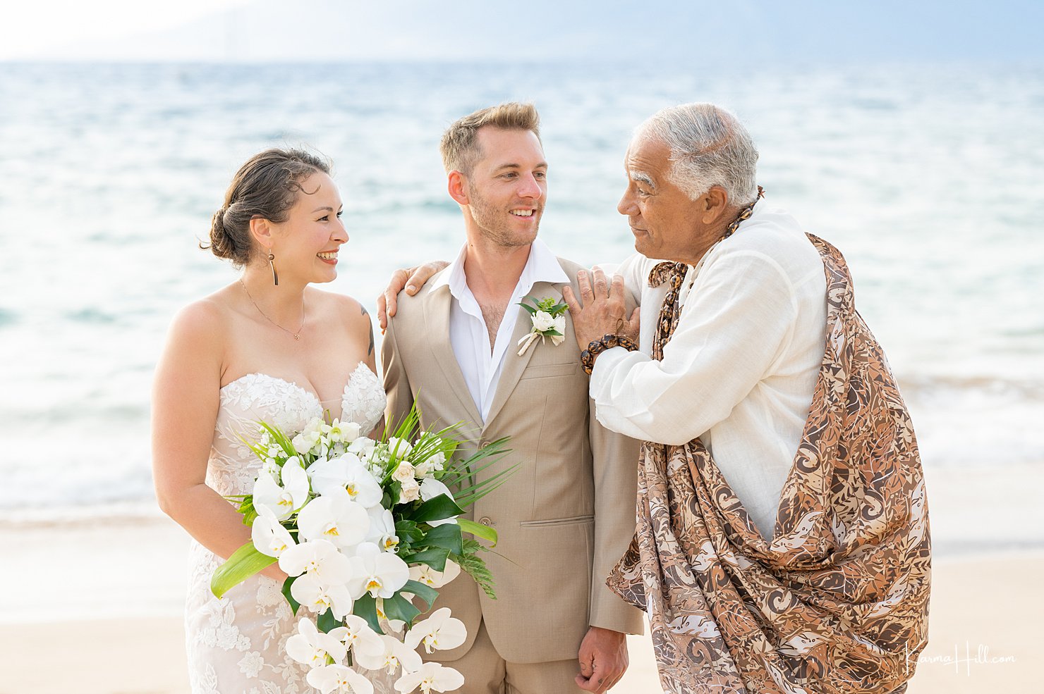 Reverend Joe Miles at a Maui Beach Wedding