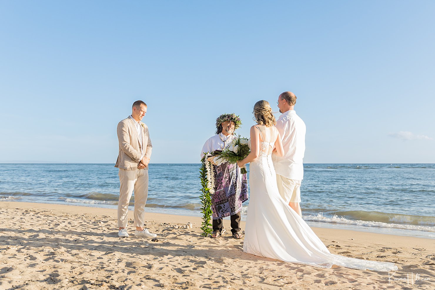 Bridal entrance at Maui beach wedding