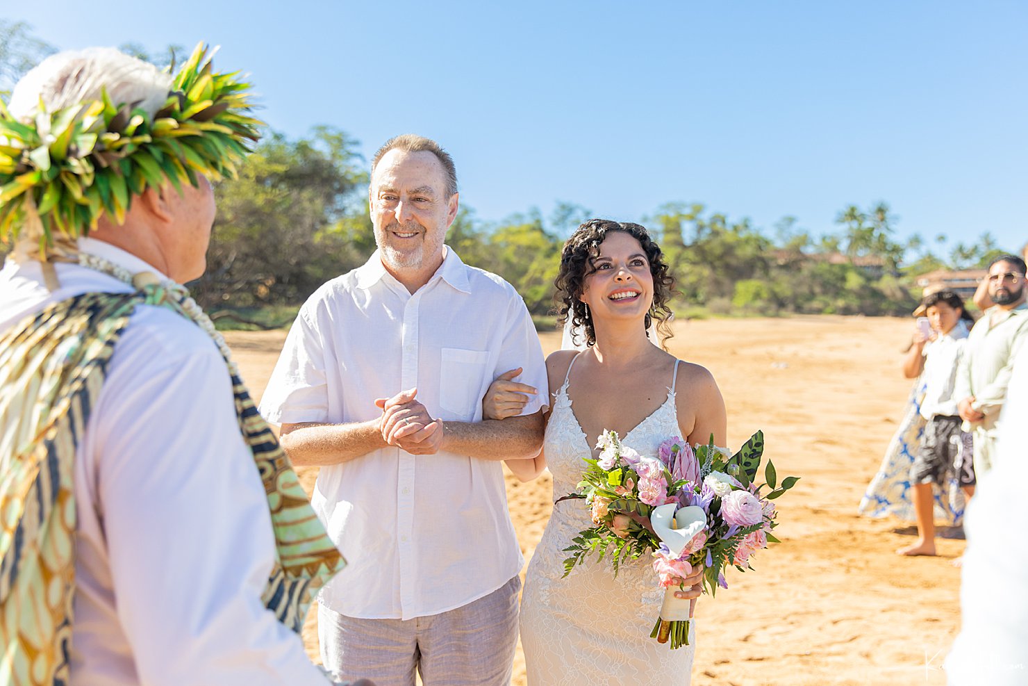 Bridal entrance at a Beach Wedding in Maui