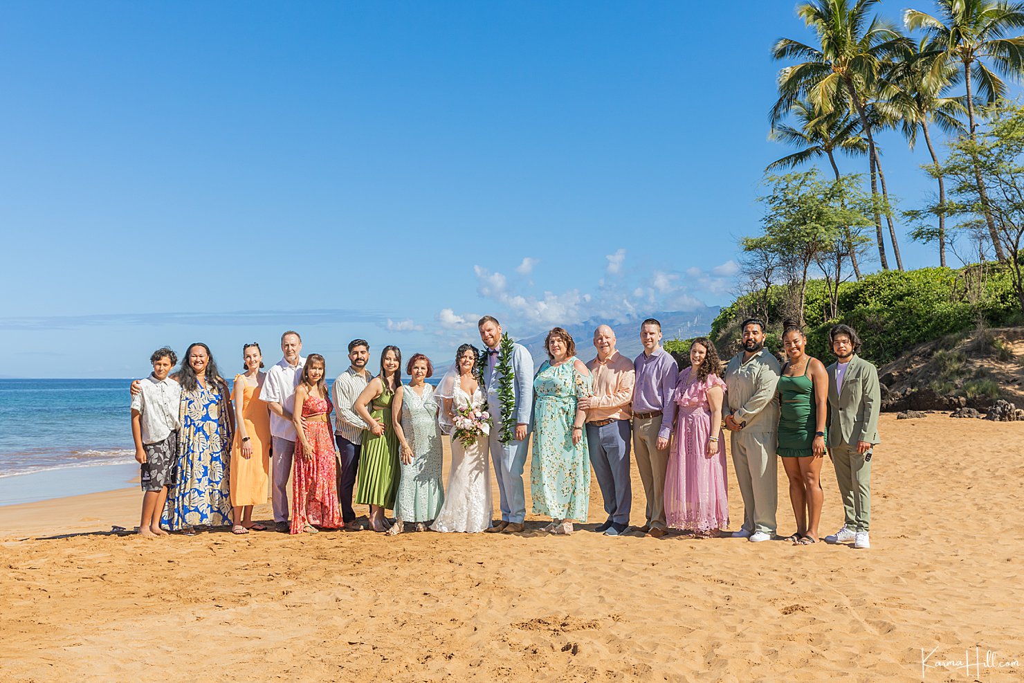 guests at a Beach Wedding in Maui