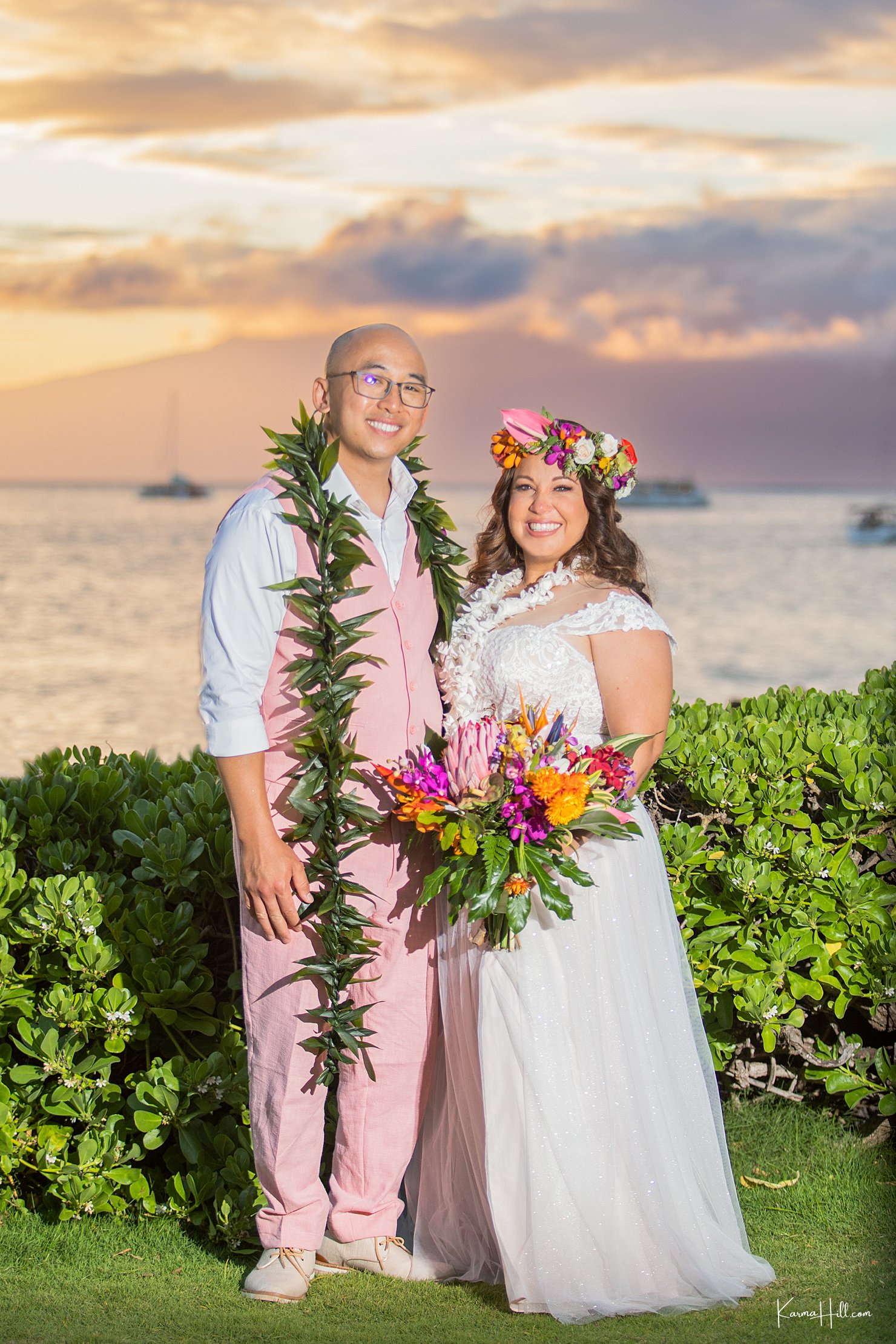sunset beach wedding 