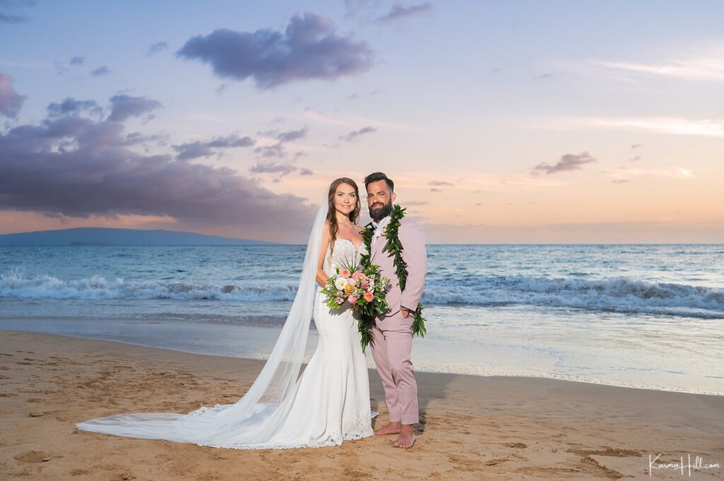 sunset portrait with newlyweds 