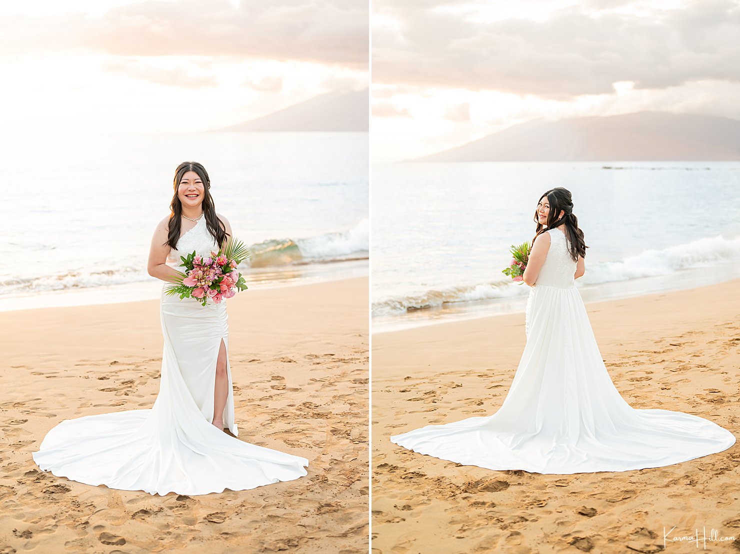 bride on beach 