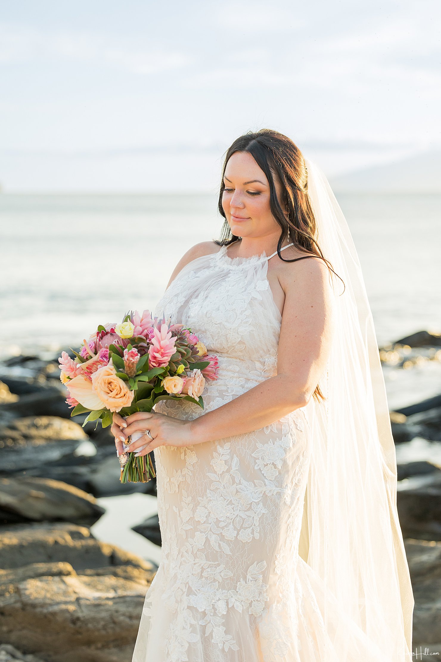 bride at beach 