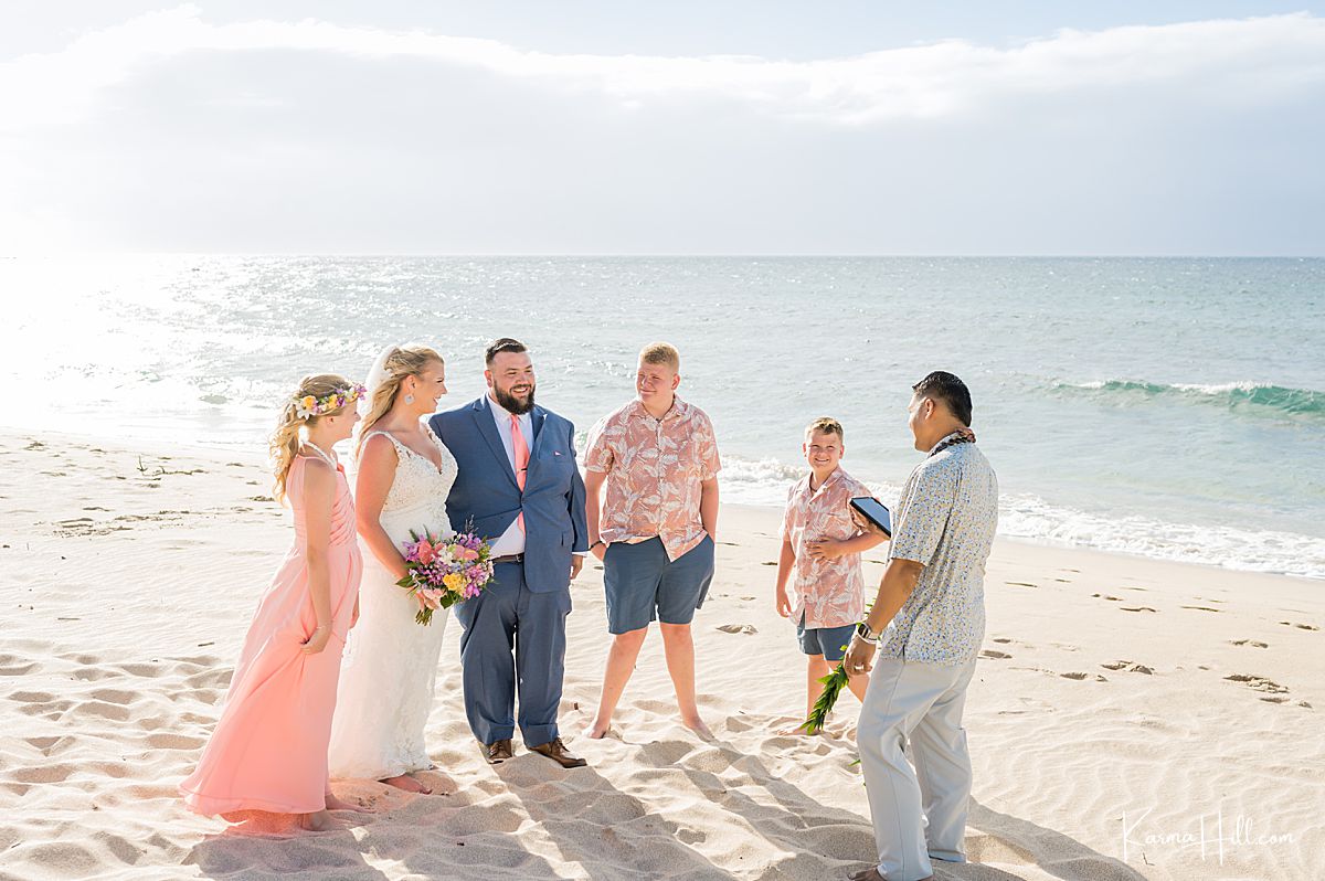 beach wedding ceremony in Maui
