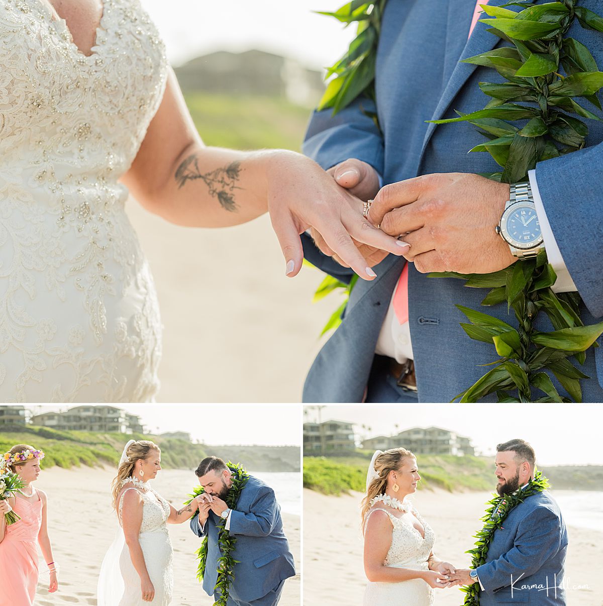 wedding ring exchange in Maui wedding