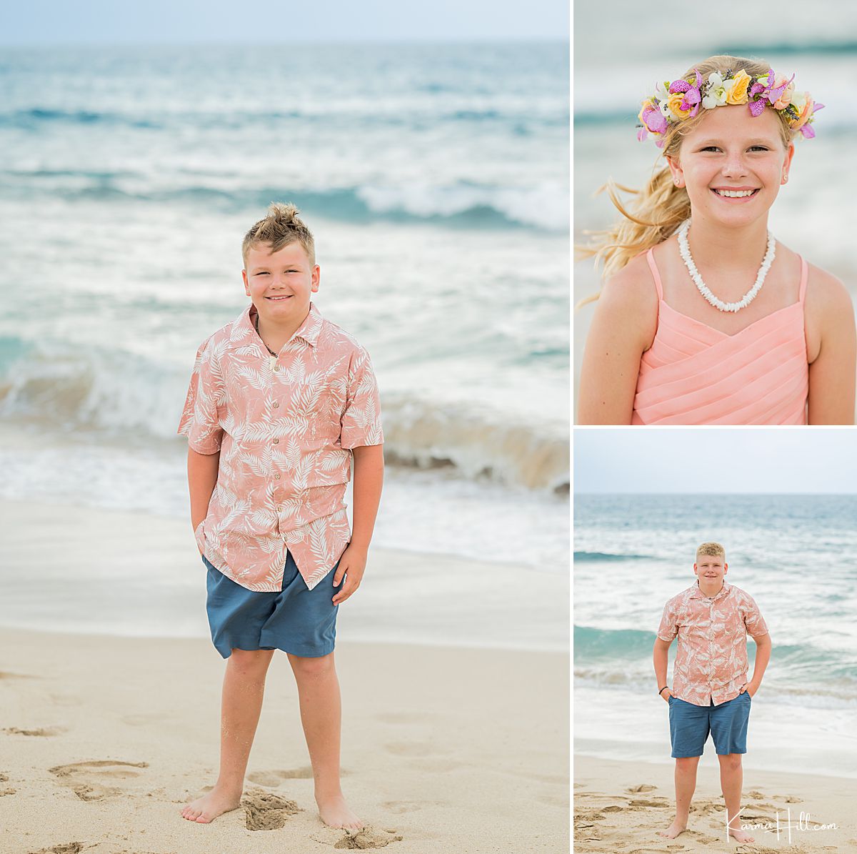 Maui beach wedding children's photos