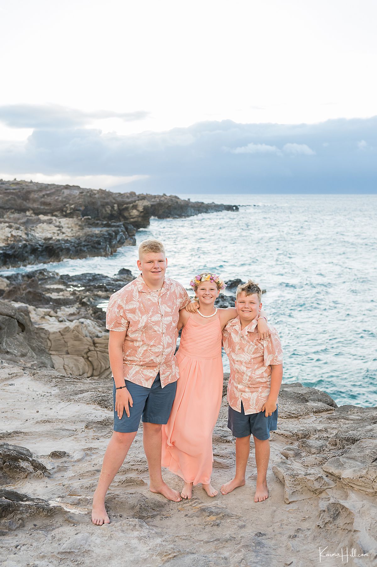 beach wedding children in Maui