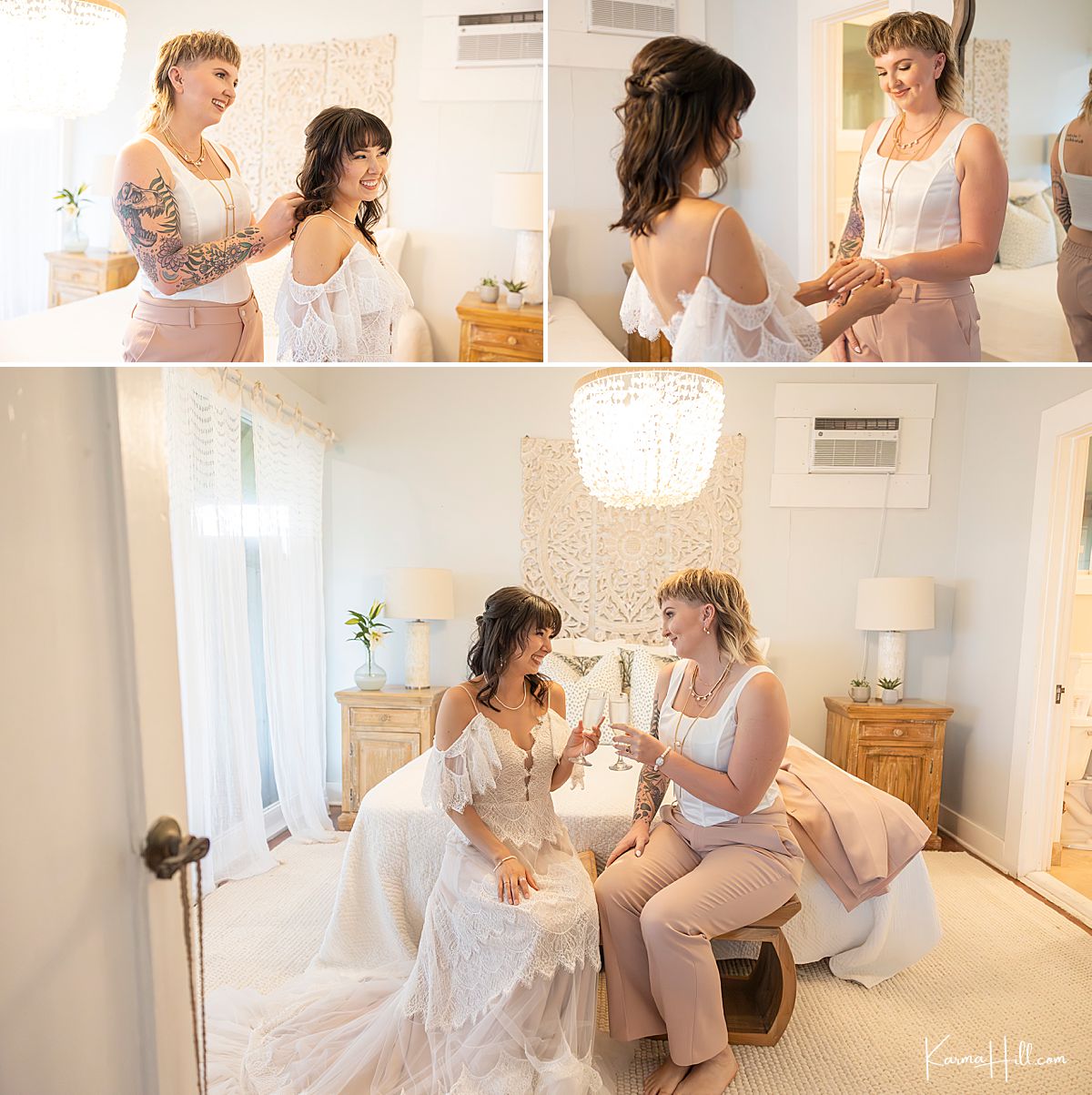 Getting Ready at The Beach House - Maui Wedding Venues