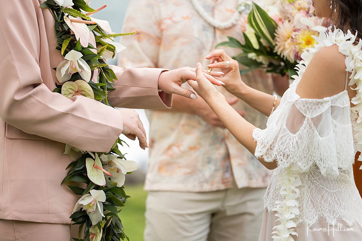 Maui wedding ring exchange photo