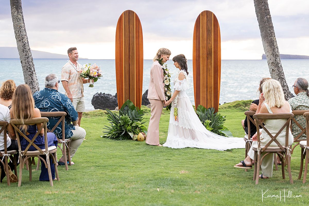 Wedding ceremony at The Beach House - Maui Wedding Venue