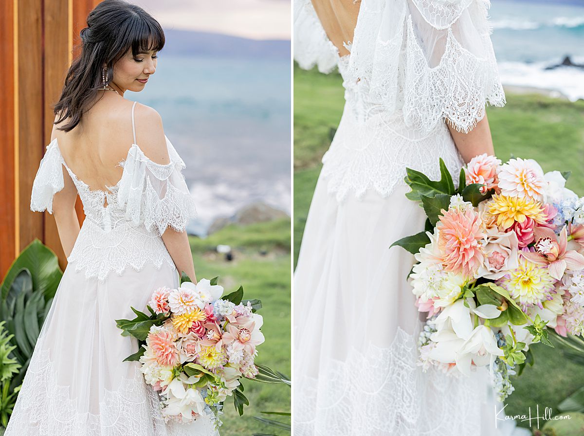 beautiful bride with bouquet