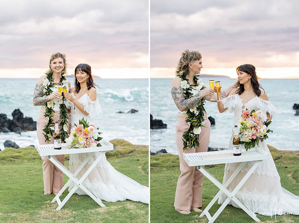 lesbian wedding photos in Maui, Hawaii