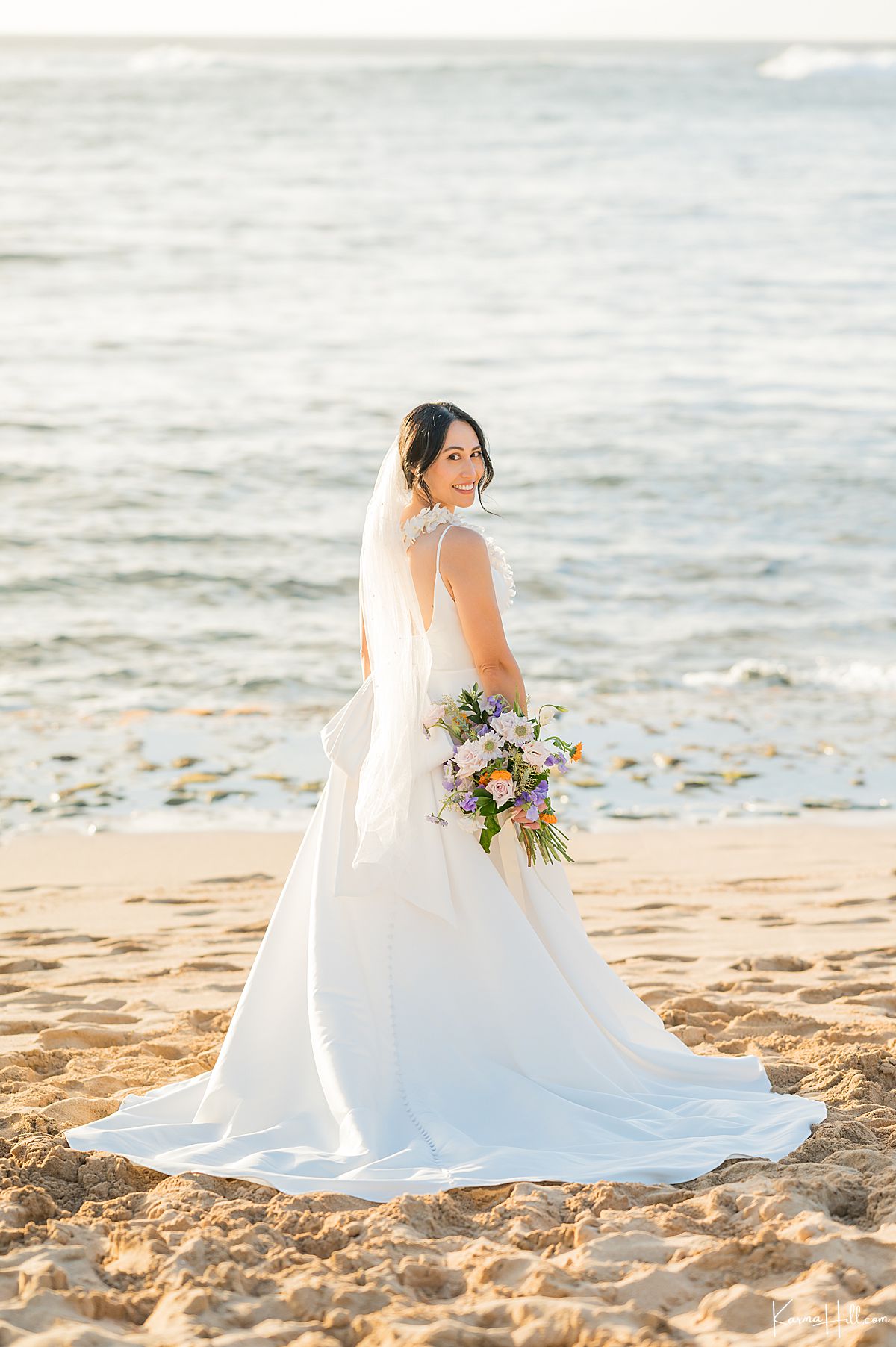 bride on beach 